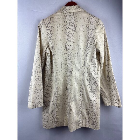 Snake Print Button-Up Jacket Dialogue Size 6 Womens Cotton & Spandex Blend - Picture 4 of 4